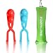 Produktbild OWUDE Winter Snowball Maker Toy, Outdoor-Winter-Schneespielzeug mit Zwei Bällen für Schneeballschlachten, lustige Winteraktivitäten mit Schneebällen für Kinder und Erwachsene, Rot & Blau - 2er Pack