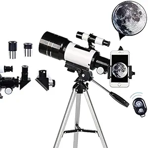 Prakal Adult Telescope, 70mm Aperture 400mm AZ Mount, Portable Travel Telescope with Phone Adapter/Tripod, Astronomical Refraction Telescope for Kids, Adults, Beginners