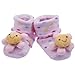 Double Baby Indoor Anti-slip Warm Knitting 3D Socks Pink Flower 0-12 Moths