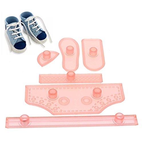 Aliciashouse 6PCS Kunststoff Sneaker Cutter Schuhe Fondant Schimmel Cookie Backform