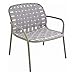 Produktbild emu Yard Garten-Loungesessel, grau grün Sitz elastische Gurte grau grün BxHxT 73x77x71,5cm Gestell Aluminium grau grün