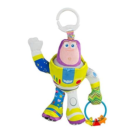 LAMAZE TOY STORY Buzz lclair Peluche Bb Clip pour Berceau ou Poussette L27259 TOMY officiel Jouet dveil Bb Peluche Sensorielle Multicolore Convient ds la Naissance