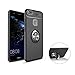 Produktbild Hülle Huawei P10 lite,Silikonhülle Huawei P10 lite,SaKuLa Neu Original Huawei P10 lite Handyhüllen mit Metall 360 Rotation Verstellbarer Ring Grip Halter Ständer Personalized Design Kompatibel mit Magnetischer Autohalterung,Ultradünnen Slim Fit Stoßdämpfung Silikon Stoßfänger Tasche Handytasche Etui Bumper Soft Flexible TPU Smartphone Schutzhülle Case Cover Handycover für Huawei P10 lite-Schwarz
