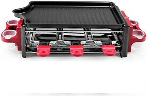 Hot Plate and Teppanyaki Griddle - 100% Non-stick BBQ Grill Reusable Party Grill Machine with Non-Stick Hotplate 3 Pans Set for Indoor Table Top Use Electric Teppanyaki （18.9*4.7*8.2 In）