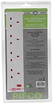 PIFCO PIF2048 2 m Surge Protected 4 Gang Extension Lead (Pack of 2)