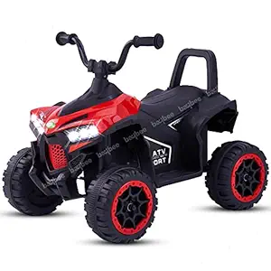 Baybee Monster ATV Rechargeable Battery-Operated Ride on Electric Kids Bike, Kids Ride on Baby Bike with Led Light, USB Port, Music | Electric Bike for Kids to Drive 2 to 5 Years Boys Girls (Red)