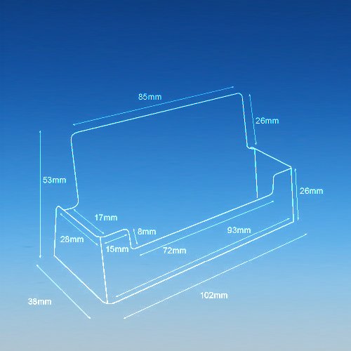 Taymar® Visitenkartenhalter im Querformat, DIN A8 (95×52mm), Transparent - 2