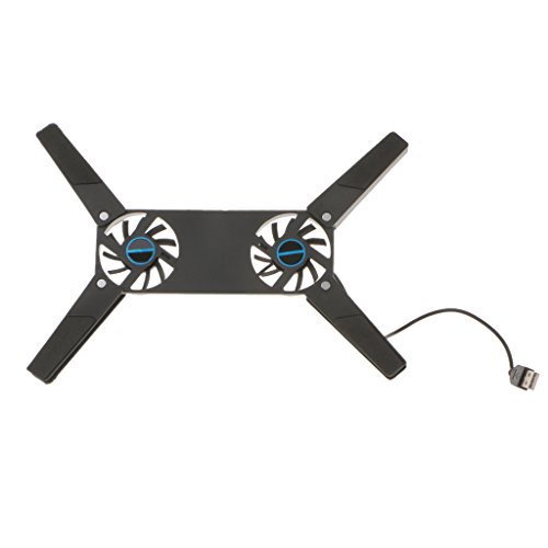 Gazechimp Faltbar USB Kühlventilator mit 2-Lüfter Laptop Notebook PC Kühlerlüfter - 2