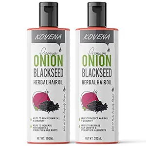 KOVENA Premium Onion Blackseed Herble Hair Oil For Men And Women(200ml*2)