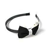 Haarreif in Schwarz mit Schleife in schwarz und weiß