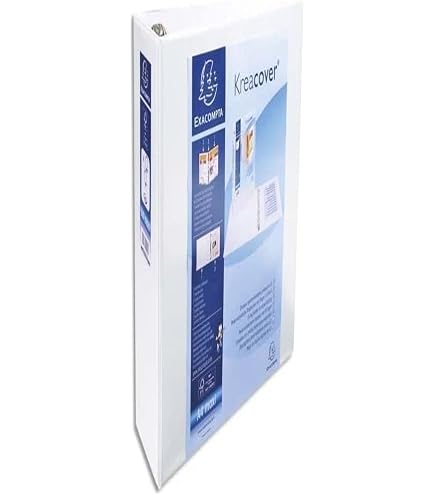 10 Classeurs Rigides Exacompta Blancs - 4 Anneaux En D 50mm | Poches Transparentes A4 | Personnalisables | Fabrication Française