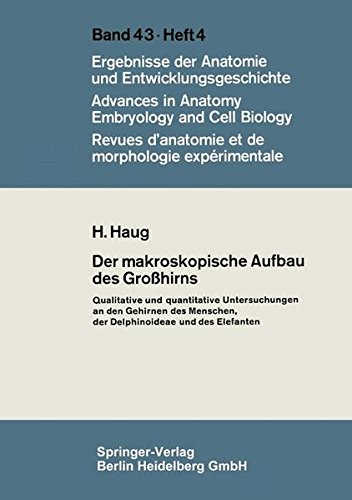 Preisvergleich Produktbild Der Makroskopische Aufbau des Großhirns: Qualitative und Quantitative Untersuchungen an den Gehirnen des Menschen, der Delphinoideae und des Elefanten ... Embryology and Cell Biology) (German Edition)