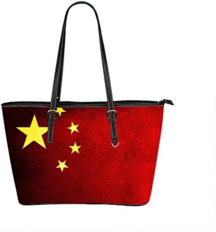 Custom flag Design Leather Tote Bag Shoulder Work Messenger (Large)
