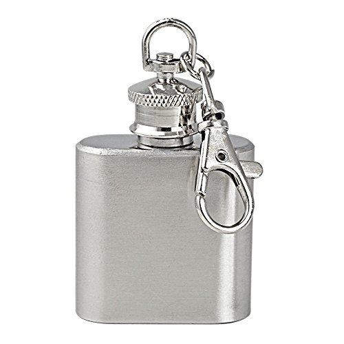 10X MENGS® 1 Unze Flachmann mit Schlüsselanhänger für besonderen Anlässen(Hochzeit, Sport, Golf), hochglanzpoliertem Edelstahl, mini Whisky Liquor Vodka Alcohol Hip Flask - 2