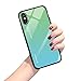 Produktbild Hülle für iPhone X XS,Handyhülle iPhone XS MAX Glashülle [Ultra Hybrid Silikon TPU mit Gradient 9H Panzerglas] iPhone XR Case Cover Tasche Schale Kratzfeste Schutzhülle für iPhone XR(iPhone XS, 1)