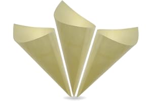 Betinyar Paquete de 150 Conos Desechables de Madera para Alimentos, Aperitivos, Helados y Degustación en Bufés y Fiestas (2 x 5)