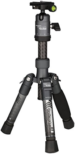 Rollei City Traveler Mini - Super leichtes Tischstativ aus Carbon, Ministativ perfekt fÃ¼r DSLM Kameras, Smartphones, Actioncams und 360 Grad Kameras, Arca Swiss kompatibel, incl. Kugelkopf und Stativtasche - Titan