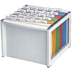 Helit H61100-84 - Archivador para carpetas colgantes (para aprox. 40 carpetas colgantes, apilables, sin contenido), color gris