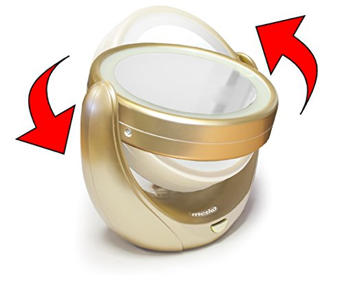 Kosmetikspiegel make Up Spiegel Schminkspiegel rasierspiegel tragbar INKLUSIV LED Beleuchtung Normal / 5-Fach Vergörßerung - 2