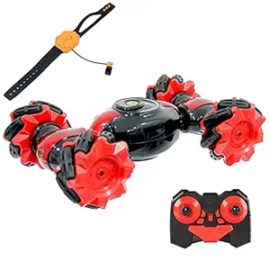 ROYALDEALS - RD Gesture Sensor RC Stunt Car Double Sided Rotating Offroad Remote Control Car 4WD 2.4GHz Twisting Vehicle with Light Mini Deformation Toy Cars for Kids Boys