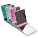 Hrph Makeup Mirrors Mini Portable Folding Compact Hand Cosmetic Make Up Pocket Mirror with 8 LED Light for Lady