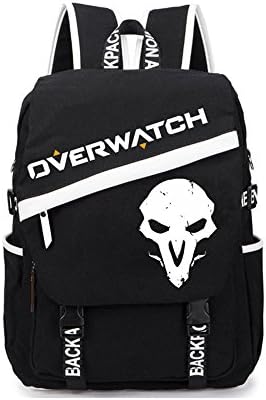 Game Overwatch Backpack Shoulder Bag Canvas School Rucksack Cosplay DVA Unisex (Reaper)