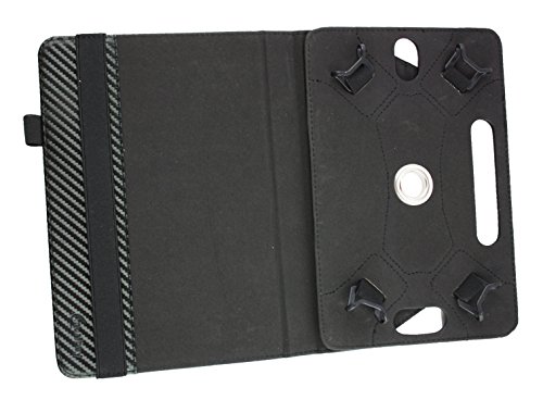 Emartbuy® Trekstor SurfTab Breeze 9.6 Quad 3G 9.6 Zoll Tablet Universal ( 9 – 10 Zoll ) Schwarz Carbon 360 Grad rotierende Stand Folio Geldbörse Tasche Hülle + Schwarz Eingabestift - 3