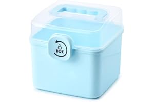 alslovkar Boîte Multi-Usage À Pharmacie avec Fermeture Sécurisée pour Enfants, Multicouche,Rangement Medicament, pour Urgences, Boîte De Premiers Soins