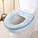 Produktbild TAOtTAO Toilet Cover Badezimmer-Warmer-Toiletten-Sitz-Stoff-Weiches Closestool waschbarer Deckel-Oberseiten-Abdeckungs-Auflage (Himmelblau)