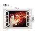 Produktbild QTZJYLW Weihnachten Wand Sticker 3D-Fake Fenster Santa Claus Stars Muster Frohe Weihnachten Dekoration Shop Fenster Glas Wand Aufkleber (72 × 48,5 cm)