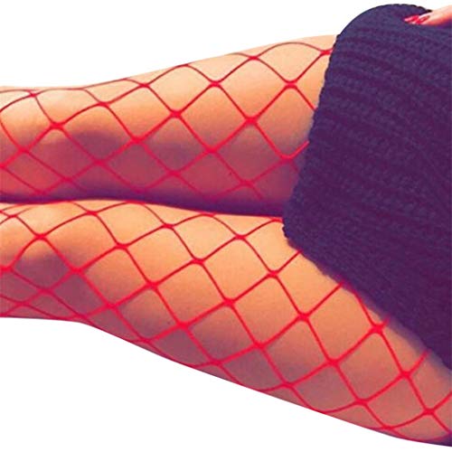 Preisvergleich Produktbild Zolimx Fishnet Strumpfhose Damen Strumpfwaren Elastik Schenkel Hohe Fischnetz Strümpfe (Rot)