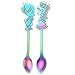 Price comparison product image squarex Colorful Spoon Couples Spoons Flatware Coffee Drinking Tools Kitchen Gadget (Multicolor)