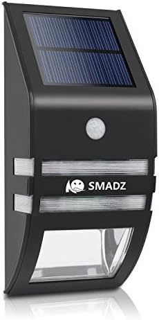 SMADZ SL72 Fashion Solar Powered Garden Lights Waterproof Stainless Steel Motion Sensor Security Patio Deck Yard Garden Home Driveway Stairs Outside Wall Pathway Light (Warm Light)