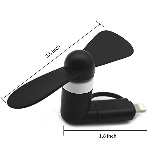 Mini USB Ventilator, VitutechFan Mini USB Fan Mini Portable Micro USB Ventilator Mini Cooling Fan 2 in 1 Portable USB Telefon Mini Fan f¨¹r Andriod Smartphone , iPhone , iPad, Samsung - 6