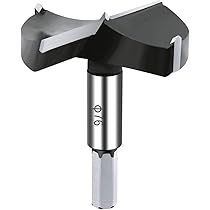 Vouyar 3 Inch Forstner Drill Bit, Triple-Flute Carbide Tipped