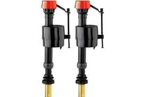 Fluidmaster PRO45BTWIN Toilet Fill Valve Pack of 2 – Includes PRO45B Bottom Entry Brass Shank – Quiet Refill, Adjustable Height, Anti-Siphon, WRAS Approved – 5 Year Warranty