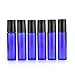 BESTIM INCUK 6-Pack 10ml Refillable Glass Roll-on Bottles for Essential Oil,Aromatherapy,Perfume Bottle and Lip Balms