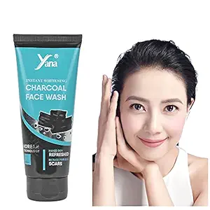 YANA INSTANT WHITENING CHARCOAL FACE WASH / WHITENING CHARCOAL FACE WASH FOR BOYS OILY SKIN