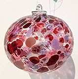 besondere Geschenksidee Oberstdorfer Glashütte Kugel zum hängen Fensterkugel Bunte Glaskugel Ornament rot bunt Fensterdekoration mundgeblasenes Kristallglas Durchmesser ca. 9 cm