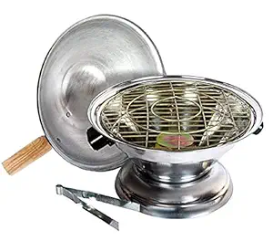 SANSKARI BABA Aluminium Tandoor Baking Bati Maker (Gas Oven, Jali, Chimta, Wooden Handle)