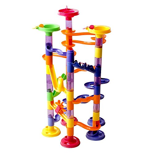 Beby Mega Marble Race Run Construction Set includes 44 Building Blocks & 30 Custom Balls(74pieces)
