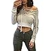 Produktbild Damen Hoodie Bandage Xinan Bluse Langarm Casual Leak Nabel Sweatshirt (M, Grau)