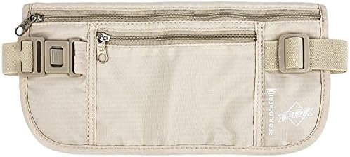 Money Belt With RFID protection – Hidden Travel Wallet beige for Men &amp; Women Ideal for Travels – Discreet Waist Pack – by Globeproof®