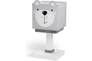 Dalber Dziecięca lampa stołowa lampka nocna pokój dziecięcy Little Teddy Niedźwiedź Zwierzęta, szara, 64571, E14