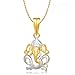 Meenaz Om Ganesha Ganpati Pendant,Locket Gold Plated Cz With Chain In God Pendant In Amreican Diamond For Man & Women GP231 RS.299.00