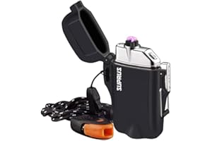 SUPRUS Encendedor impermeable Plasma IPX-7, carcasa impermeable y encendedor ligero, 2 en 1