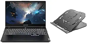 Lenovo Legion 5 10th Gen Intel Core i5 15.6 inch FHD IPS 250Nits Gaming Laptop (8GB/512GB SSD/Win10/120 Hz/NVIDIA GTX 1650 4GB GDDR6/Phantom Black/2.3Kg), 82AU00PMIN + Lenovo 2-in-1 Laptop Stand +