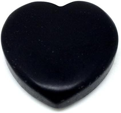 Black Onyx Matt Heart Shape 30 x 30 mm with Bore DIY
