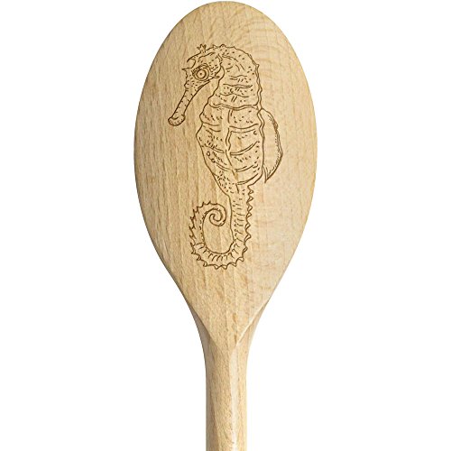 Azeeda 350mm (14 Inch) 'Seahorse' Wooden Spoon (SN00007416)