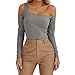 Produktbild Schulterfrei Blusenshirt Damen,Elecenty Pullovershirt Frauen Sweatshirts Reizvolle Bodycon Kapuzenshirt Chic Crop Pullis Langarmshirt Elegant Blusentop Abschlag